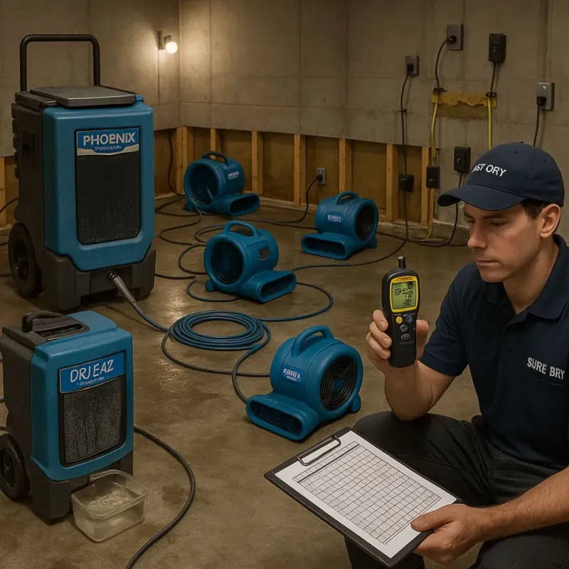 Structural Drying and Dehumidification process in Cottage City, MD